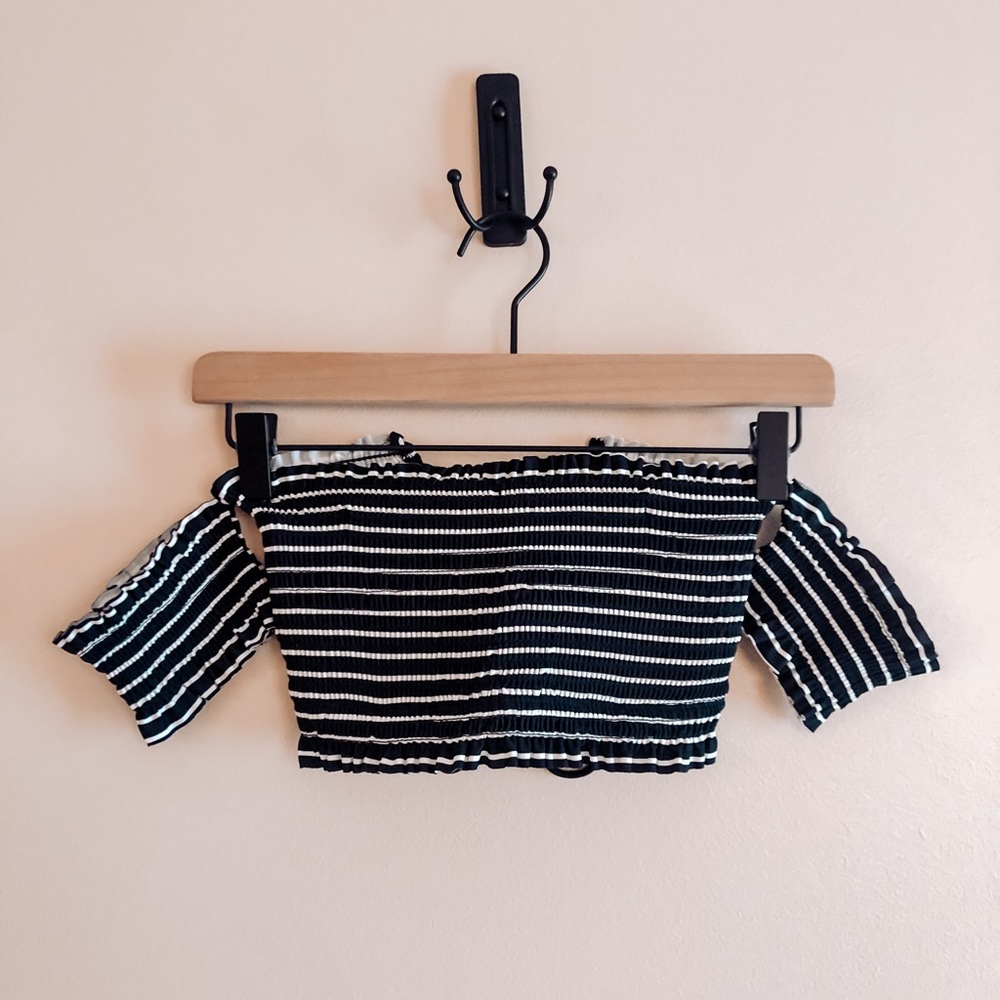Xhilaration Bandeau Smocked Bikini Top